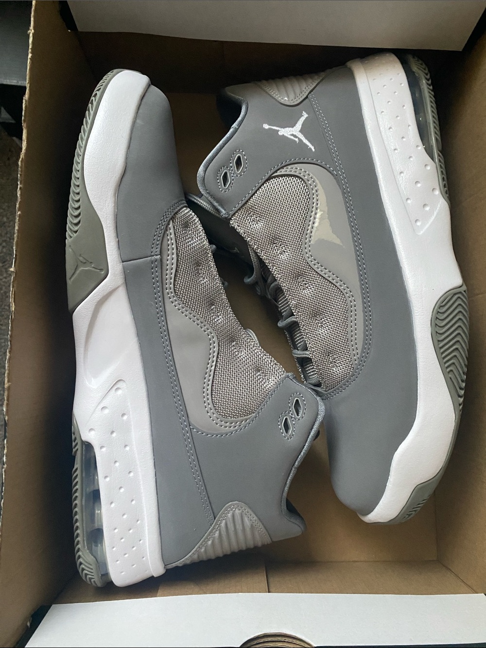 Jordan Men’s Grey and White Low-Top Sneakers